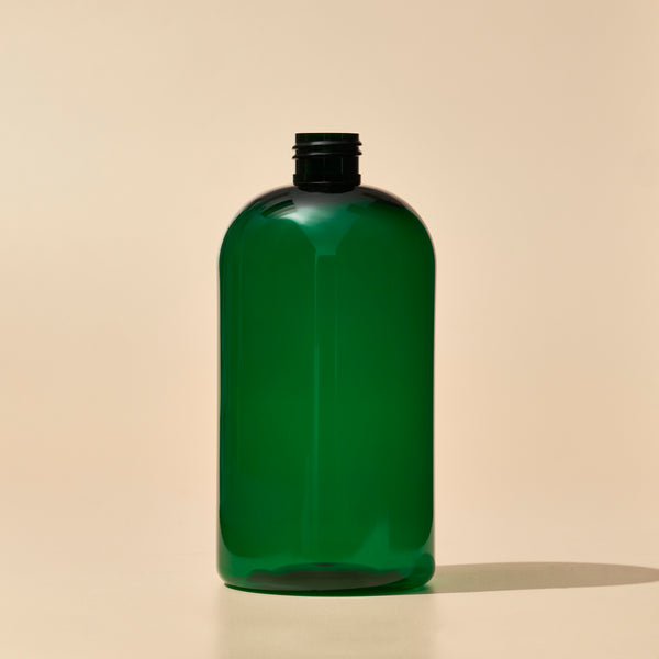 16 oz Green PET Boston Round - 24/410 - Zoom Media 1