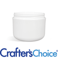 2 oz White Double Wall Plastic Jar - 58/400