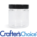 4 oz Clear Basic Jar & Black Straight Top Set