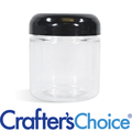 4 oz Clear Basic Jar & Black Dome Top Set