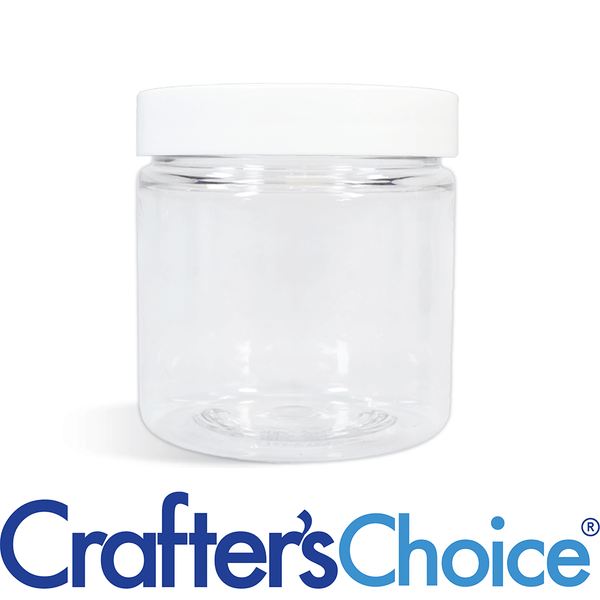 4 oz Clear Basic Jar & White Straight Top Set