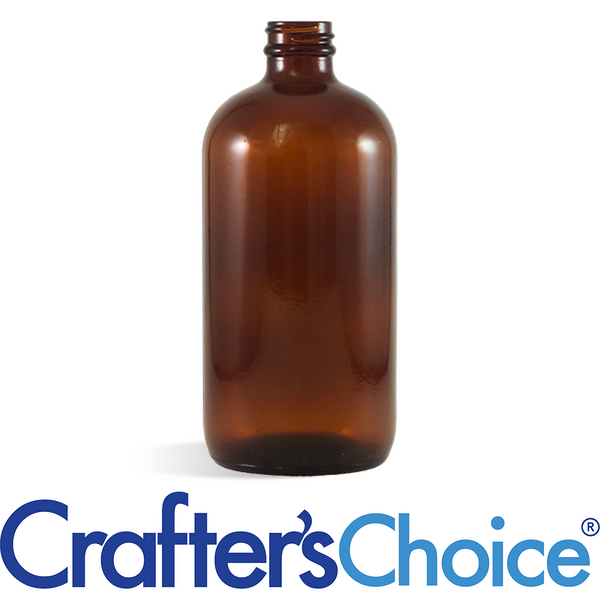 16 oz Amber Glass Boston Round Bottle 28/400