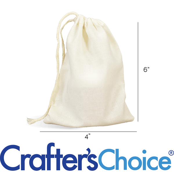 Muslin Drawstring Bags - Traditional 4 x 6