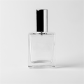 1.69 oz Clear Glass Perfume Bottle with Silver Spray Top