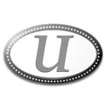 Oval Monogram Mold - Letter U