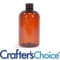 4 oz Amber Boston Round Plastic Bottle - 20/410