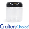 8 oz Clear Basic Jar & Black Dome Top Set
