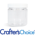 8 oz Clear Basic Jar & White Straight Top Set