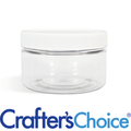 8 oz Clear Heavy Wall Jar & White Ribbed Top Set