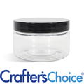 8 oz Clear Heavy Wall Jar & Blk Straight Top Set