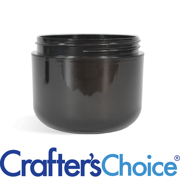 2 oz Black Double Wall Plastic Jar - 58/400 - Zoom Media 1
