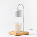 White & Wood Arched Candle Warmer Lamp