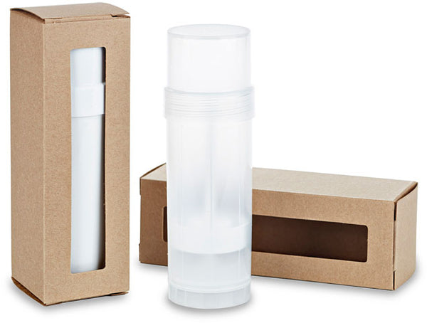 Kraft 2 oz Round Twist-up Box with Window - Zoom Media 1