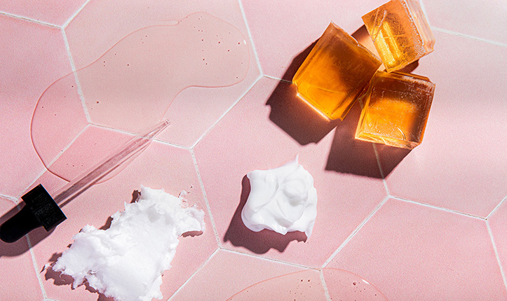shaving razor with soap and towel